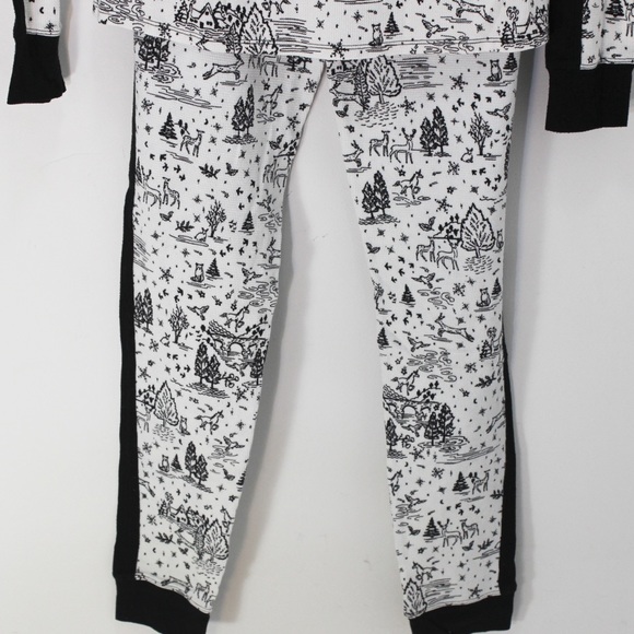 VICTORIA’S SECRET Waffle Knit Winter Scene Thermal Long Sleeve Pajamas Size S - Picture 8 of 13